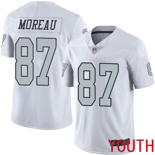 Oakland Raiders Limited White Youth Foster Moreau Jersey NFL Football 87 Rush Vapor Untouchable Jersey